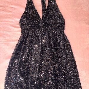 Sequin Halter Dress